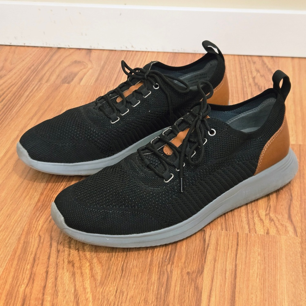 Johnston & Murphy Amherst Knit U-Throat Sneakers Mens 10.5M Black 25-3431 Casual